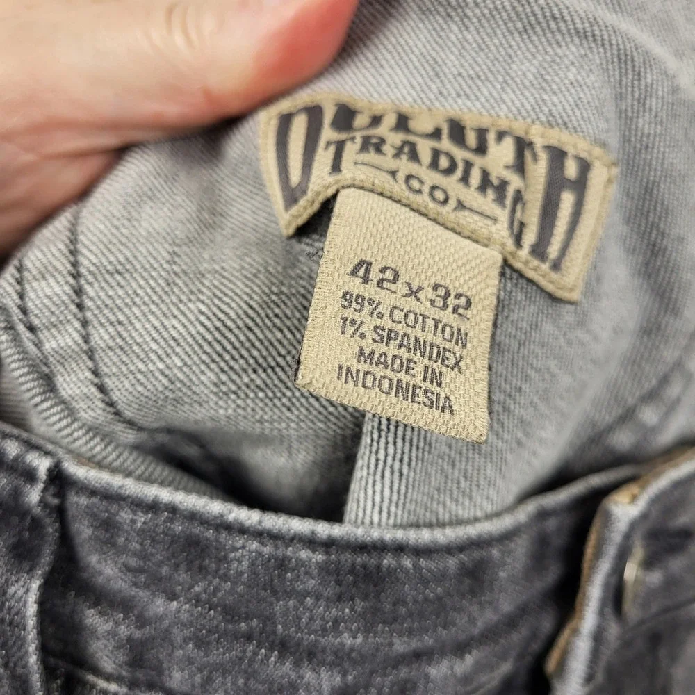 Duluth Trading Ballroom Flex Jeans Mens 42x32 Black Relaxed Fit Stretch Denim
